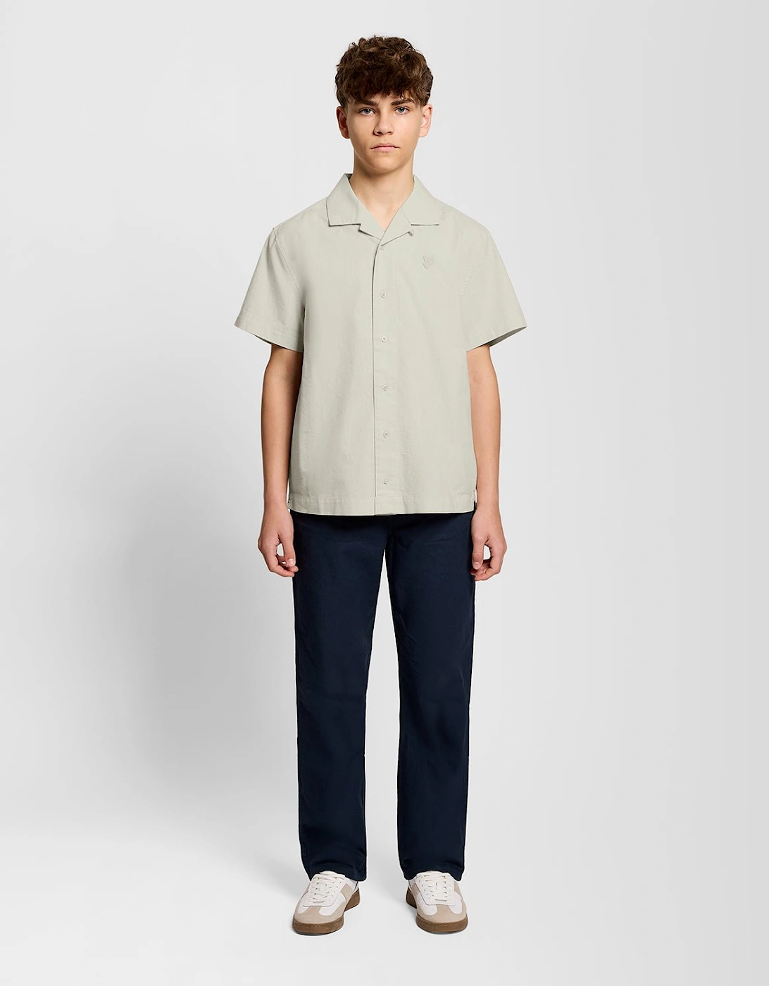 Short Sleeve Linen Blend Shirt