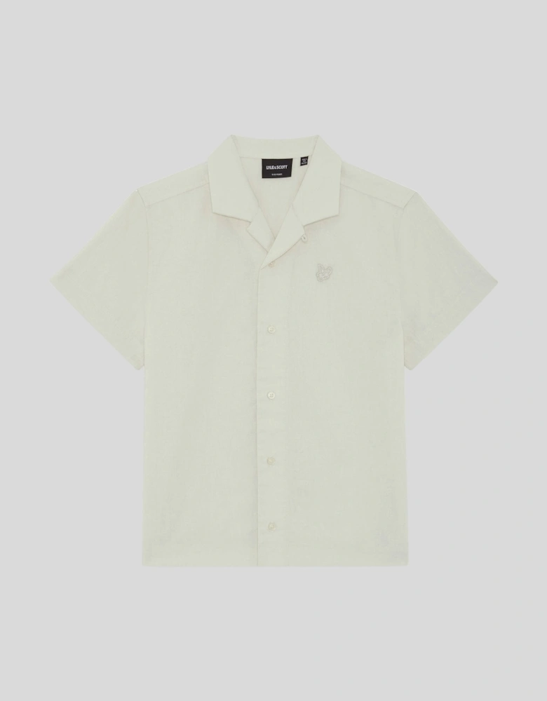 Short Sleeve Linen Blend Shirt