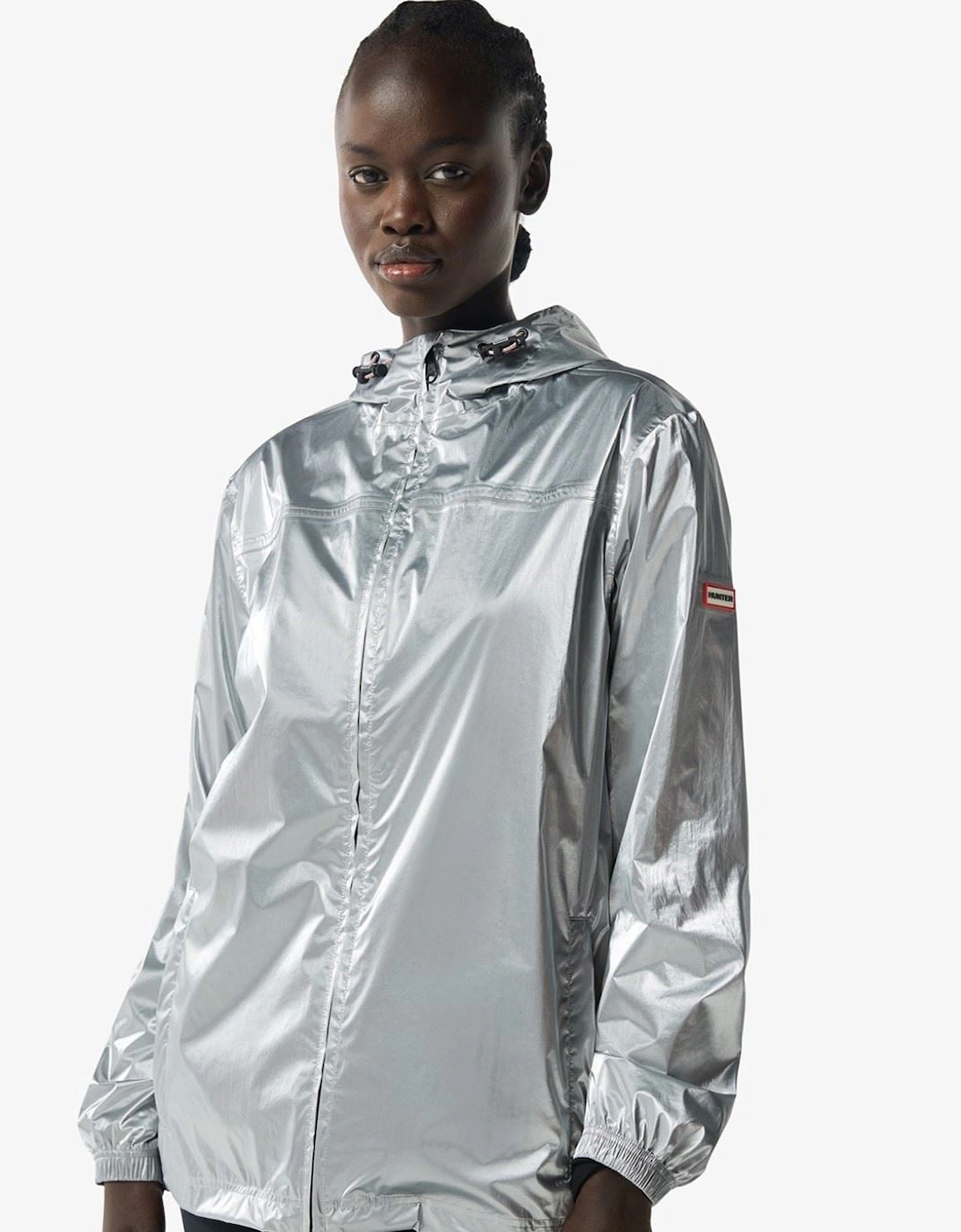 Hunter Unisex Silver Packable Adults Rain Jacket  Regular/6/34 Xs