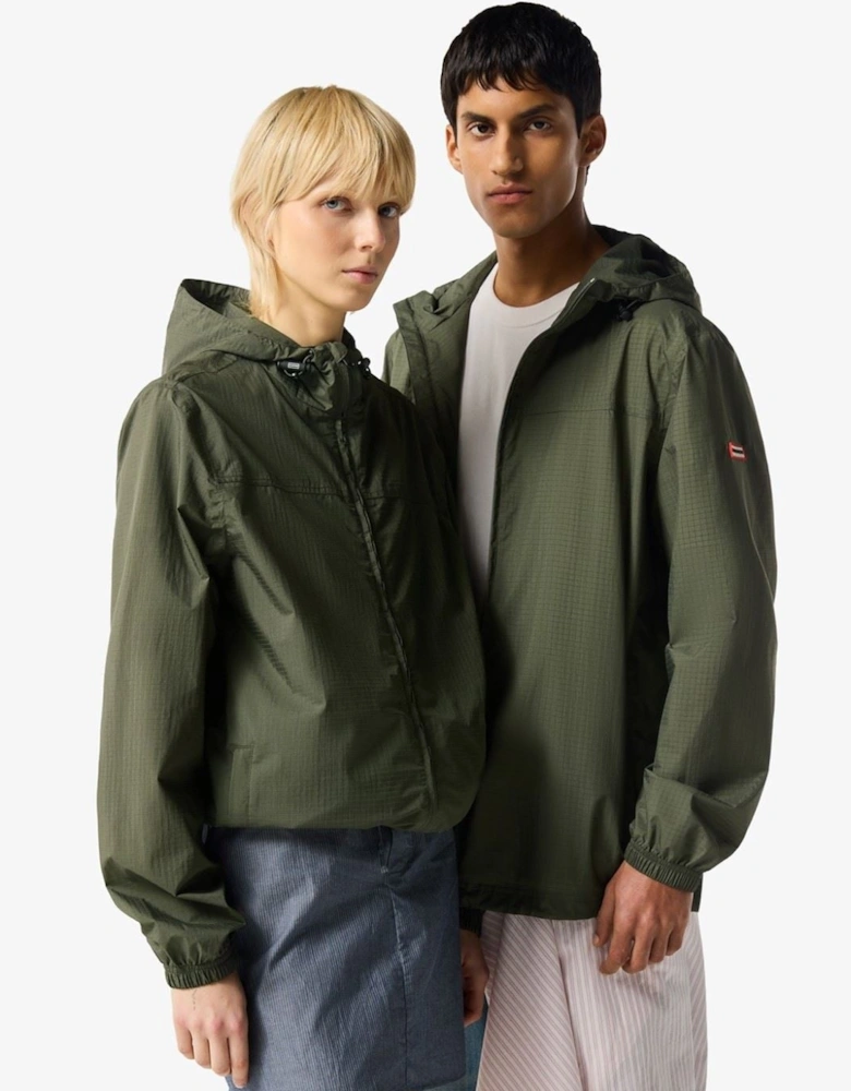 Hunter Hunter Packable Rain Unisex Adults Green Rain Jacket