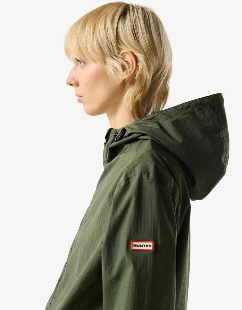 Hunter Hunter Packable Rain Unisex Adults Green Rain Jacket