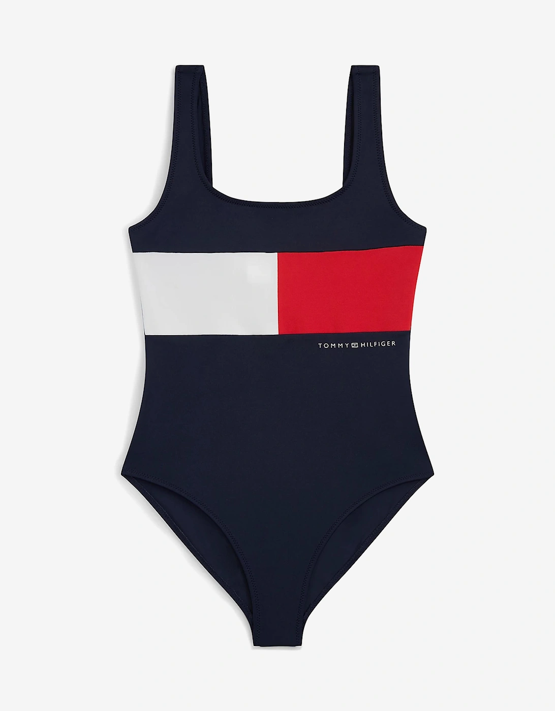 Tommy Hilfiger Girls Navy 'S Logo Swimsuit In  12 Years/13 Years/14 Years Size 12 Kids