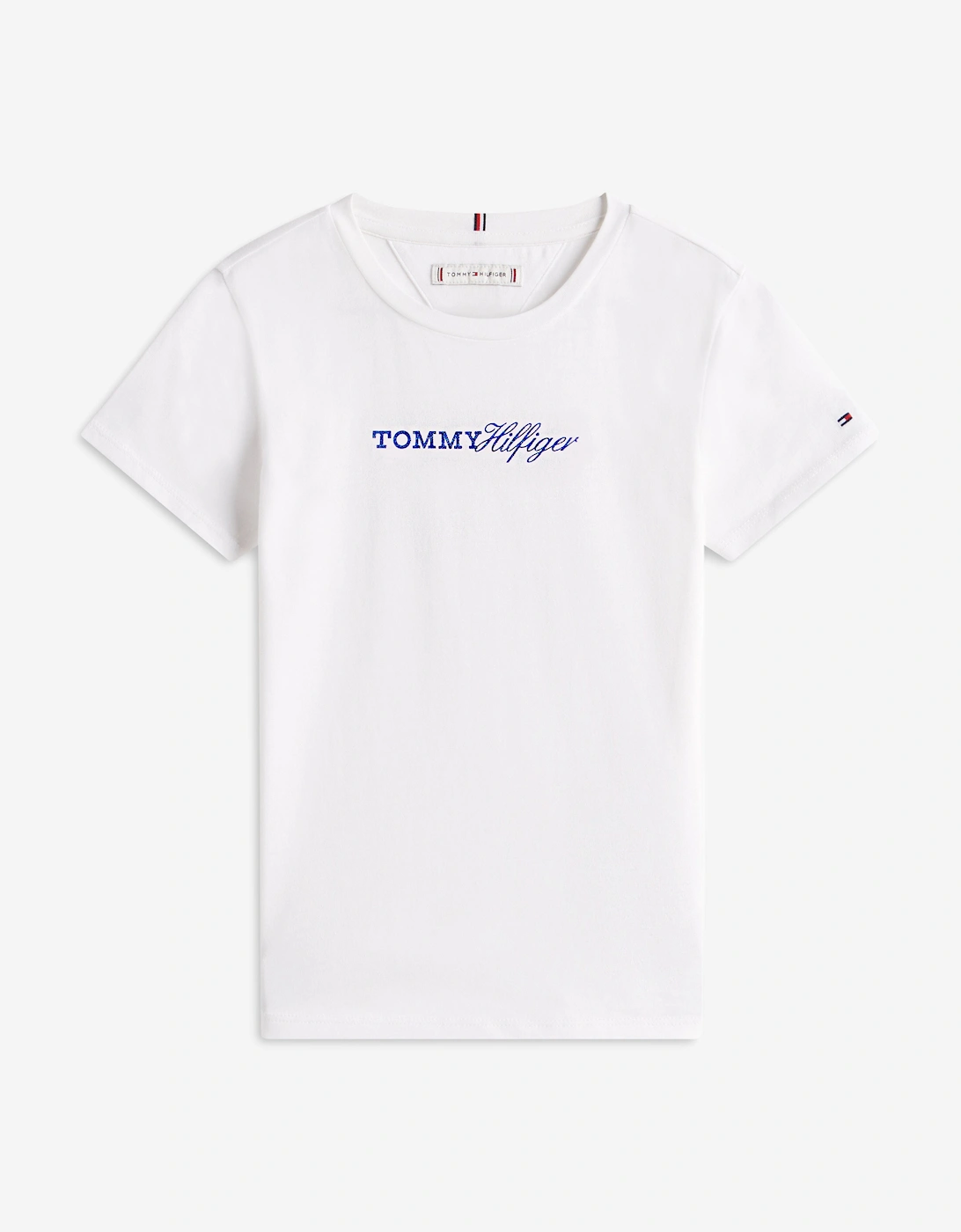 Tommy Hilfiger Girls White Tommy Script T-Shirt In  2 Years Size 2 Yrs Kids