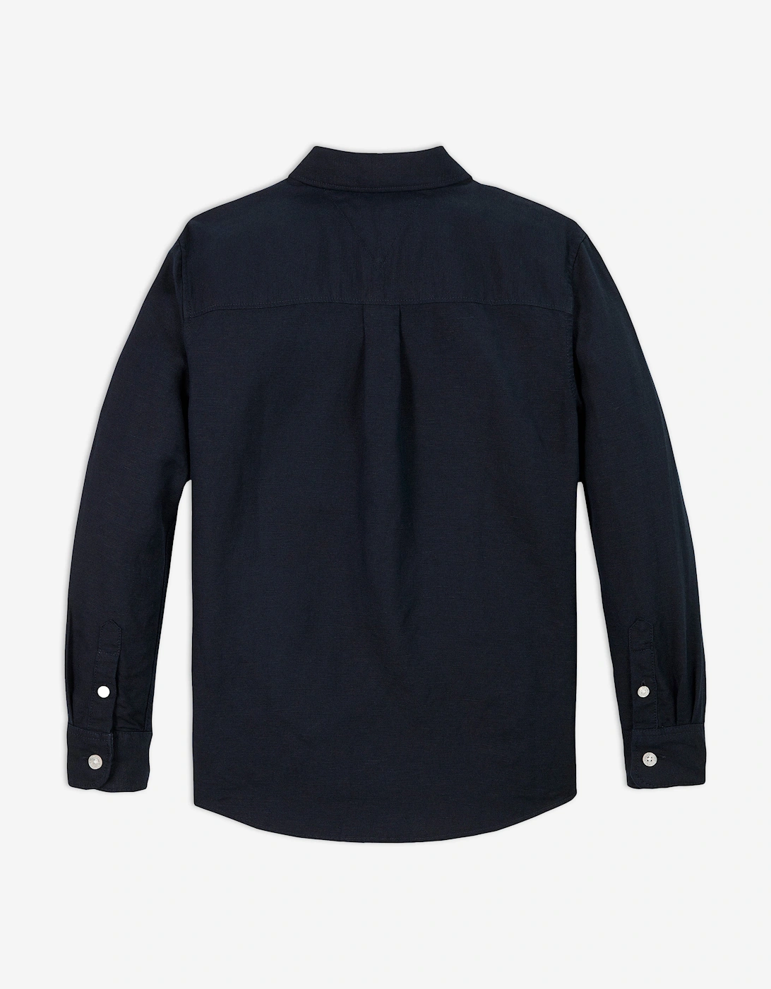 Tommy Hilfiger Boys Linen Blend Relaxed Shirt in Navy