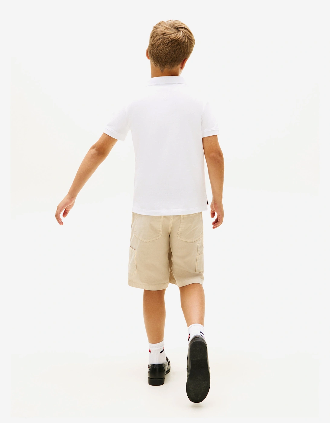Tommy Hilfiger Boys Wavy Flag Polo Shirt in White