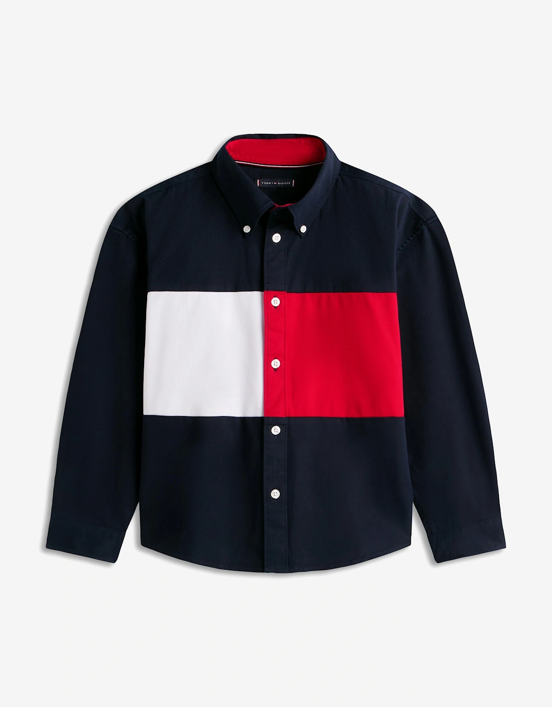 Tommy Hilfiger Boys Navy 'S Heritage Flag Graphic Shirt In - Size: 14 Years Kids