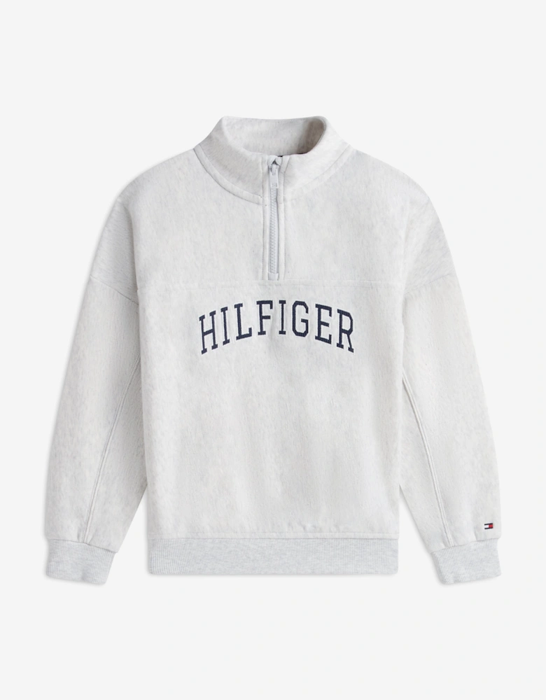 Tommy Hilfiger Boys Varsity Half Zip Sweatshirt in Grey