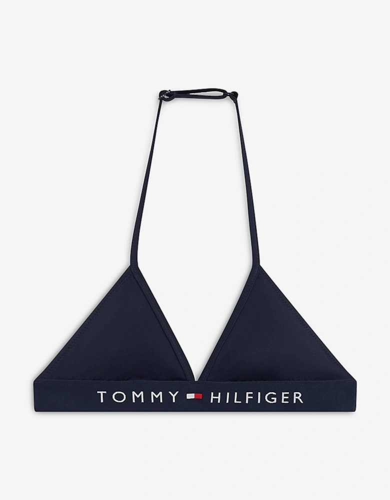 Tommy Hilfiger Girls Logo Triangle Bikini in Navy