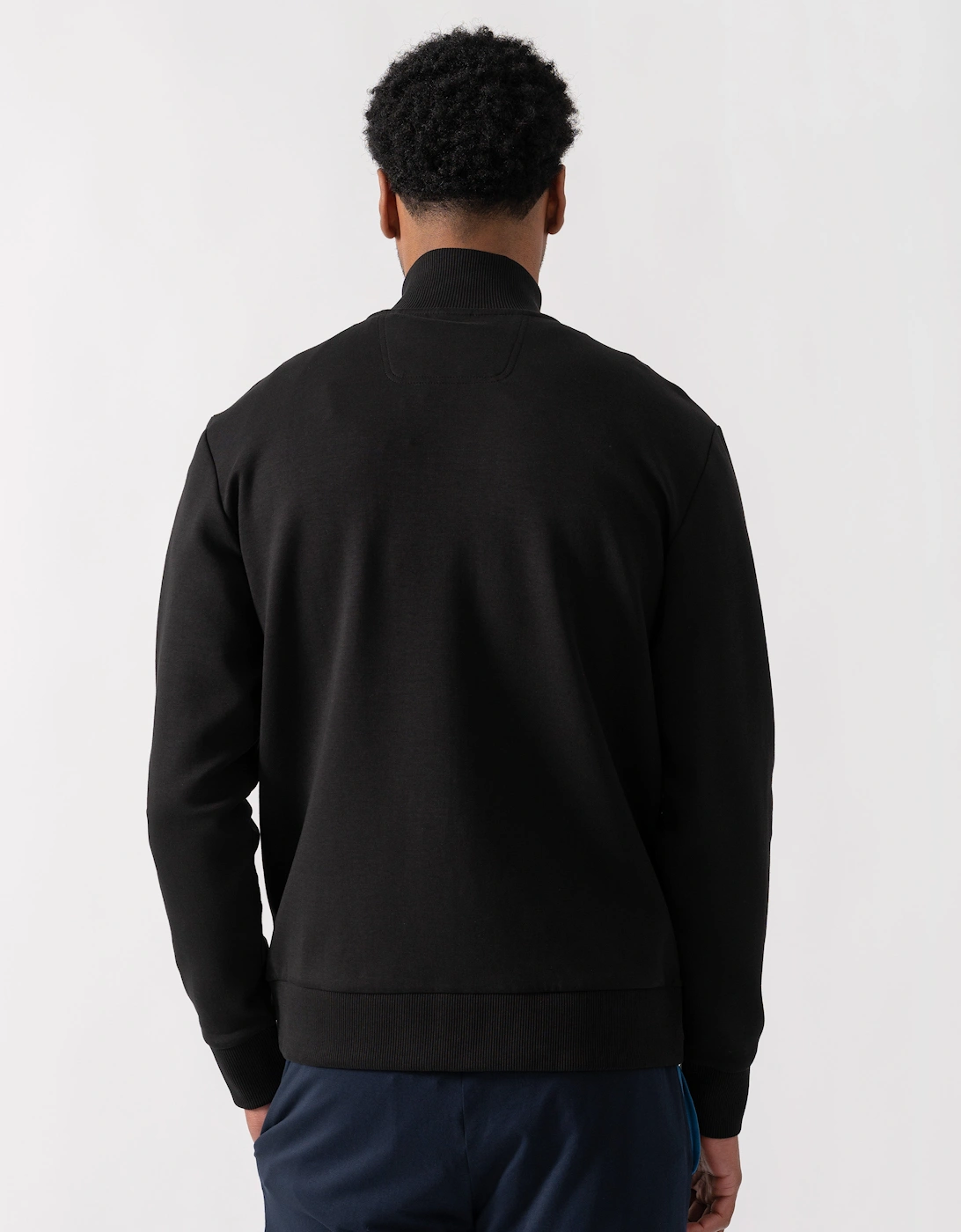 BOSS Green Skaz Mens Full Zip Funnel Neck Sweatshirt - Black 001