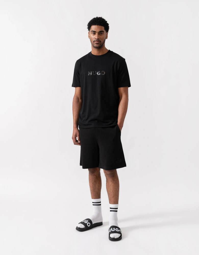HUGO Dumeo Mens Tortoise-Logo T-Shirt in Cotton Jersey  - Black 001