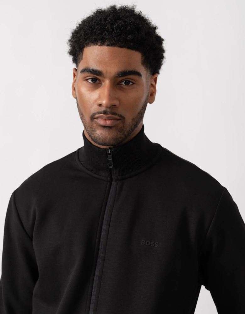 BOSS Green Skaz Mens Full Zip Funnel Neck Sweatshirt - Black 001