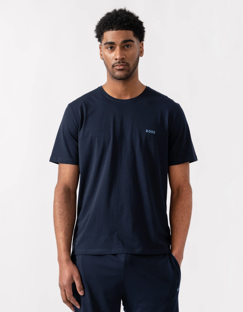 BOSS Orange Mix&Match Mens Stretch-Cotton Loungewear T-Shirt with Embroidered Logo - Dark Blue 404