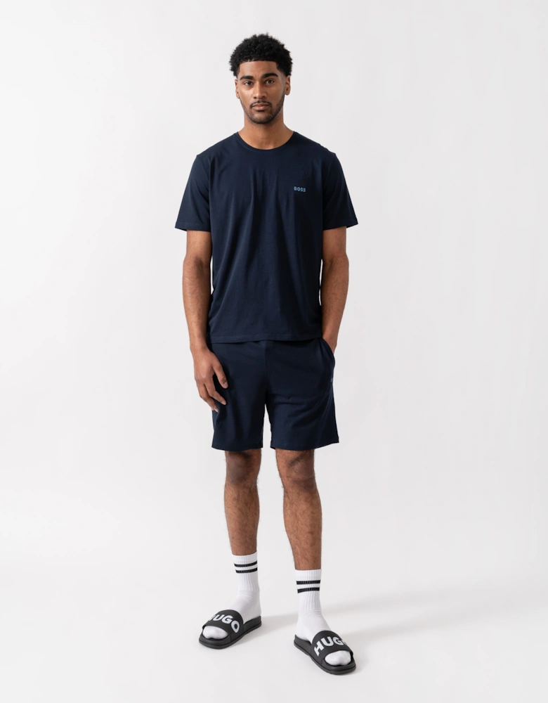 BOSS Orange Mix&Match Mens Stretch-Cotton Loungewear T-Shirt with Embroidered Logo - Dark Blue 404