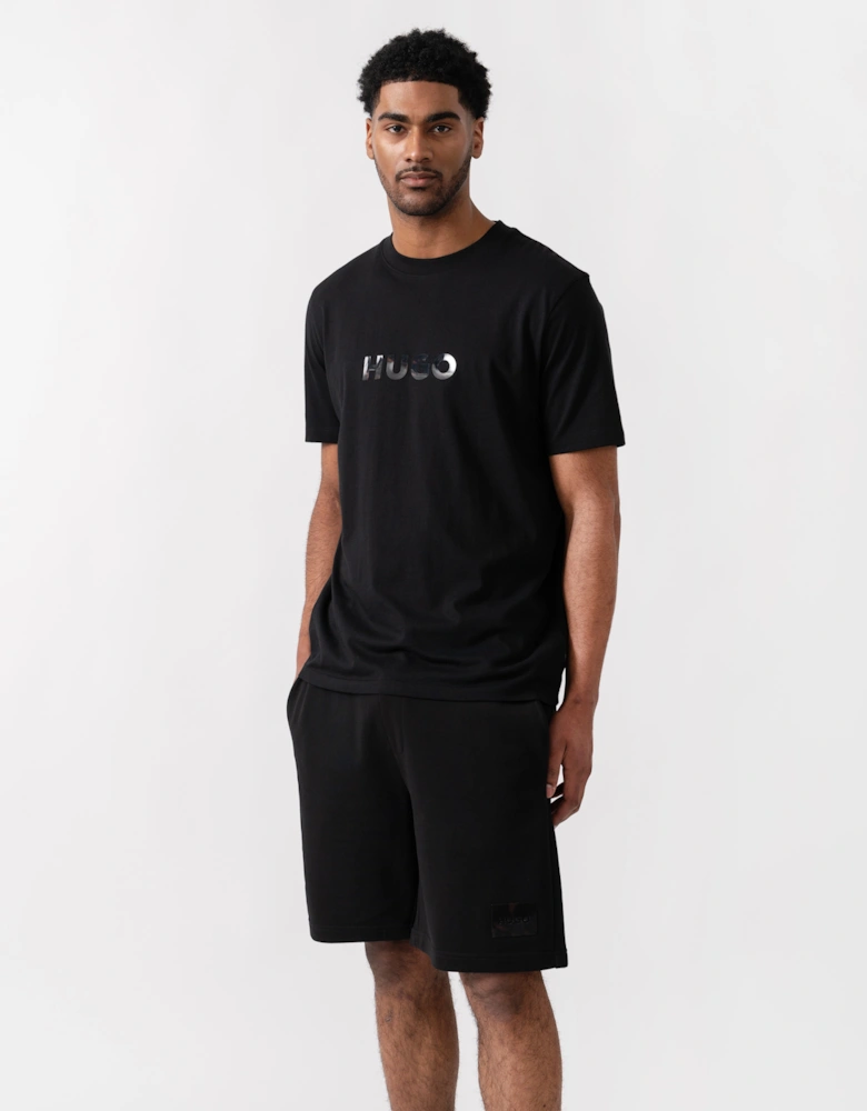 HUGO Dumeo Mens Tortoise-Logo T-Shirt in Cotton Jersey  - Black 001