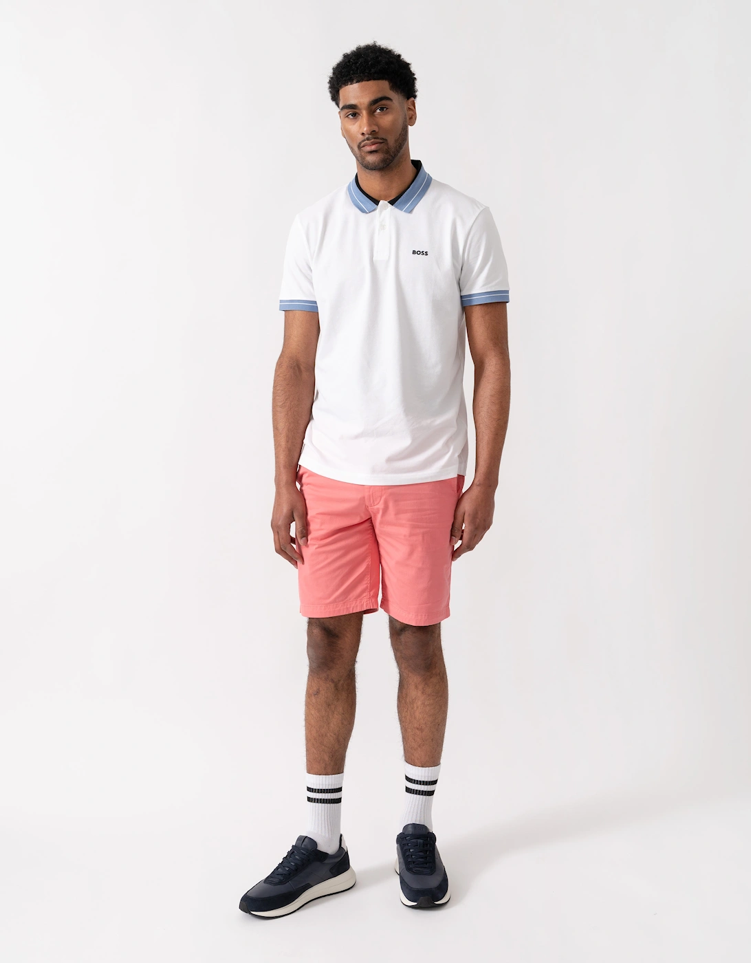 BOSS Orange Mens Slim Fit Chino Shorts in Stretch Cotton Twill - Light/Pastel Red 632