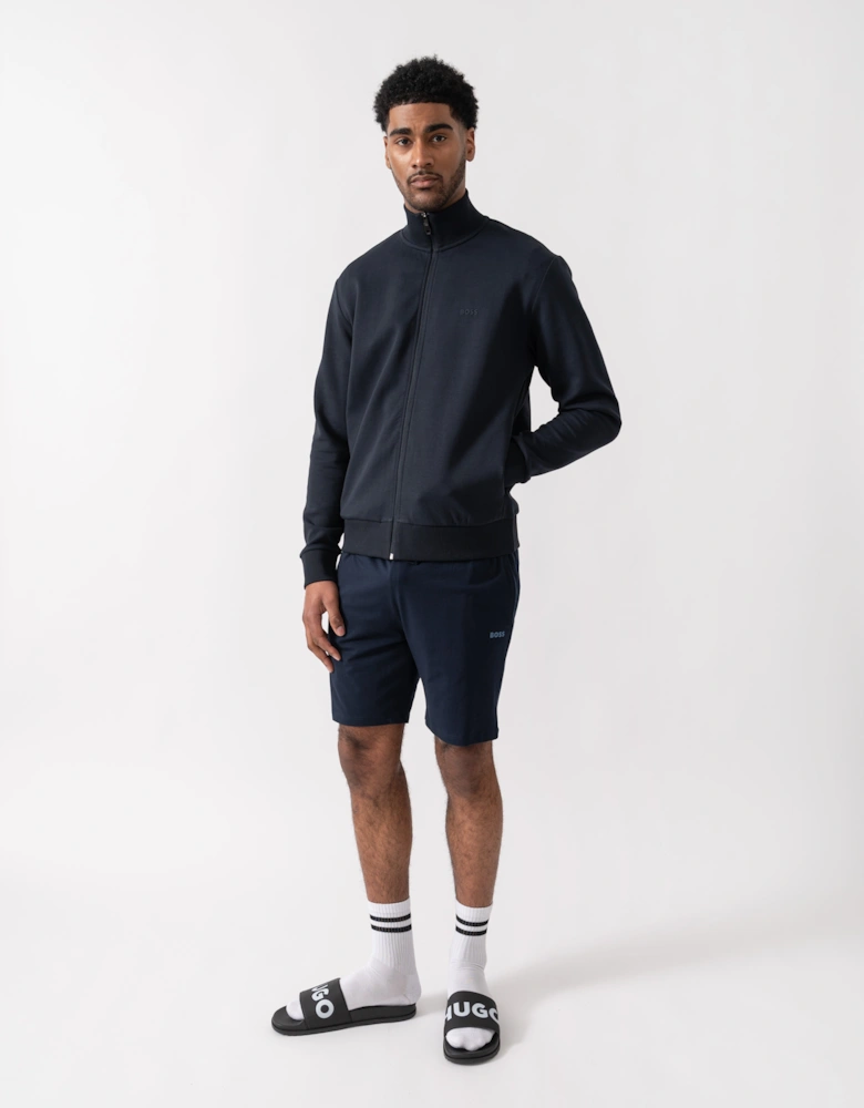 BOSS Green Skaz Mens Full Zip Funnel Neck Sweatshirt - Dark Blue 402