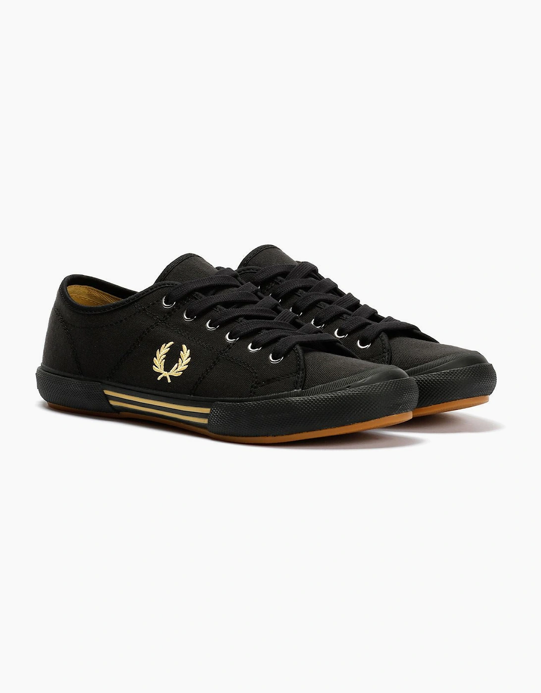 Fred Perry B708 Vintage Tennis Canvas Men's Black/Champagne Trainers