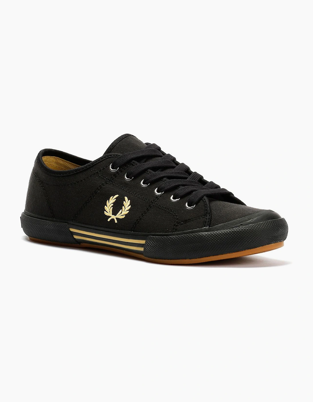 Fred Perry B708 Vintage Tennis Canvas Men's Black/Champagne Trainers
