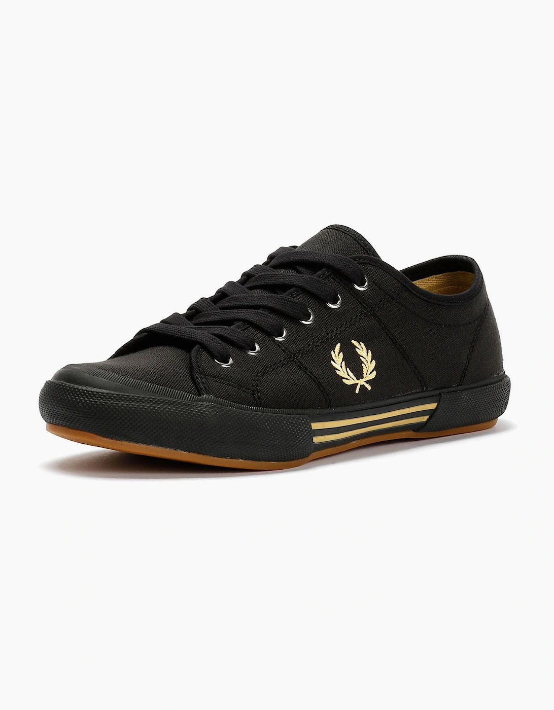 Fred Perry B708 Vintage Tennis Canvas Men's Black/Champagne Trainers