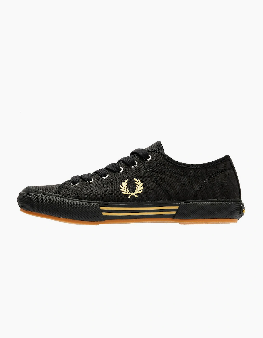 Fred Perry B708 Vintage Tennis Canvas Men's Black/Champagne Trainers