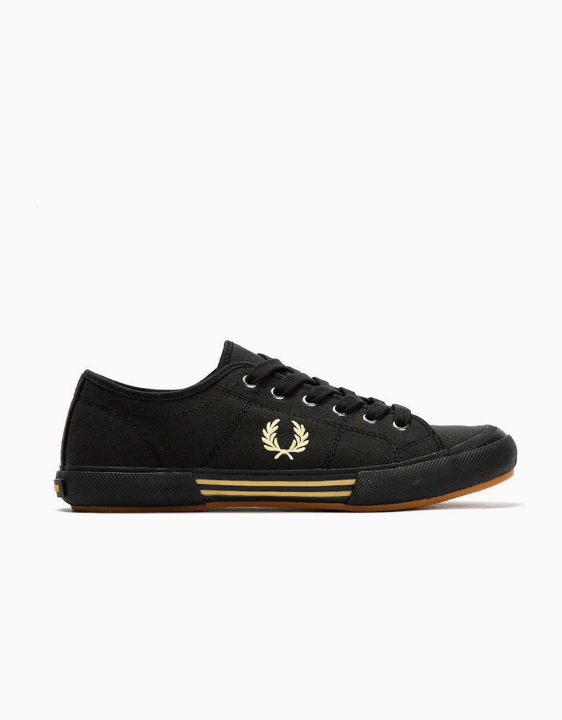 Fred Perry B708 Vintage Tennis Canvas Men's Black/Champagne Trainers