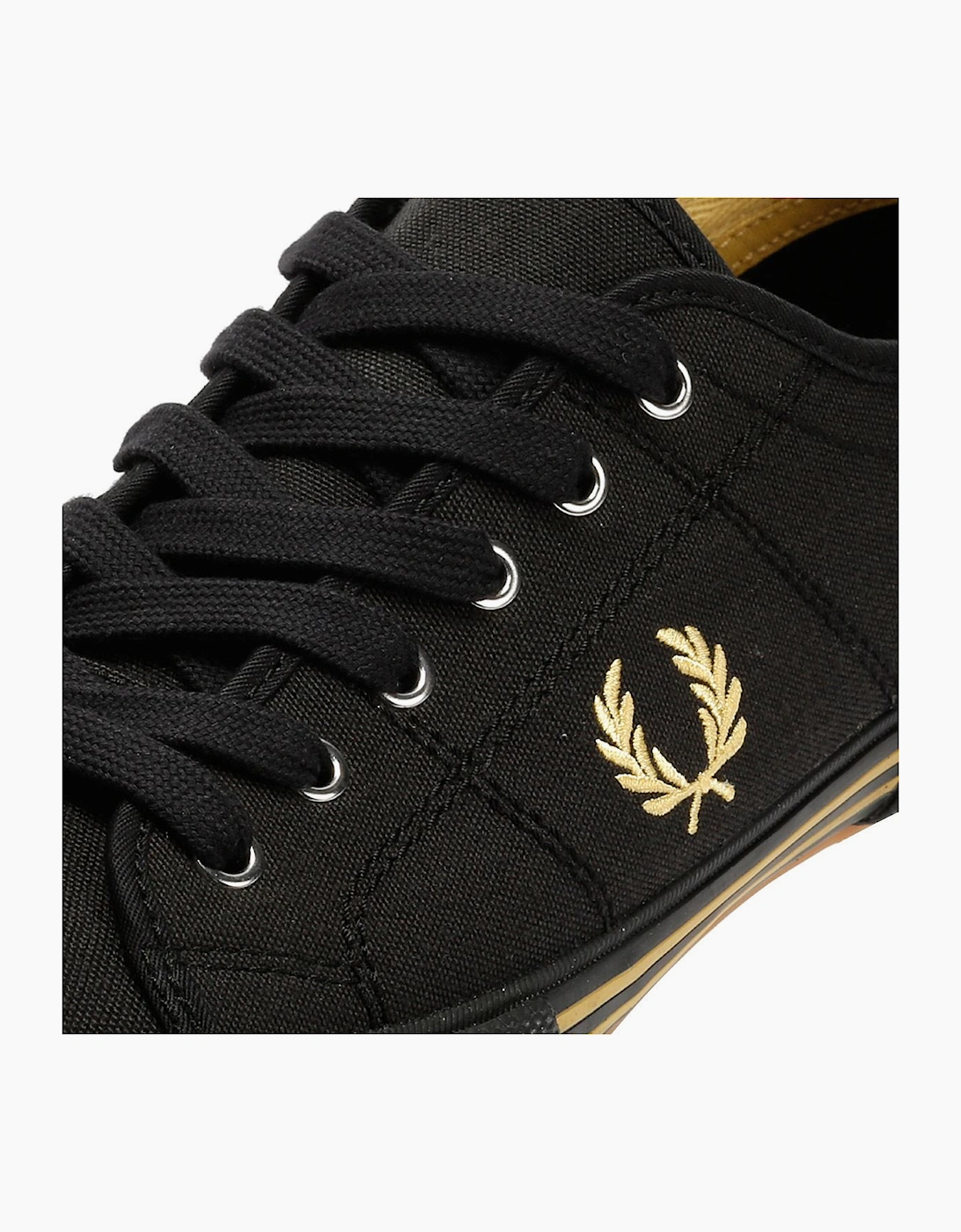 Fred Perry B708 Vintage Tennis Canvas Men's Black/Champagne Trainers