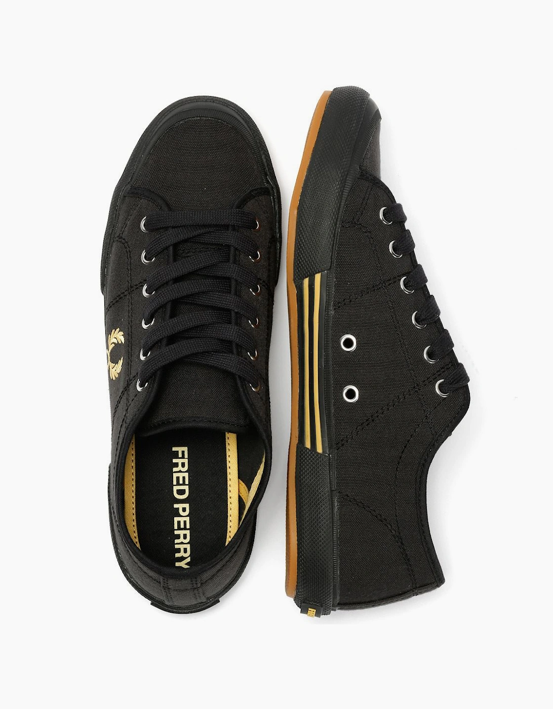 Fred Perry B708 Vintage Tennis Canvas Men's Black/Champagne Trainers
