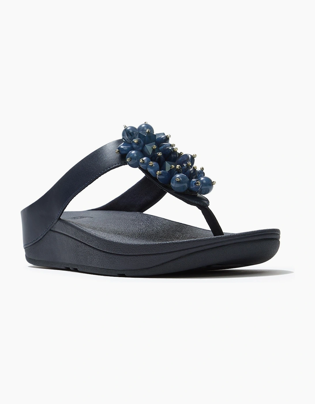 Fitflop Fino Toe-Post Polyurethane Women's Midnight Navy Sandals