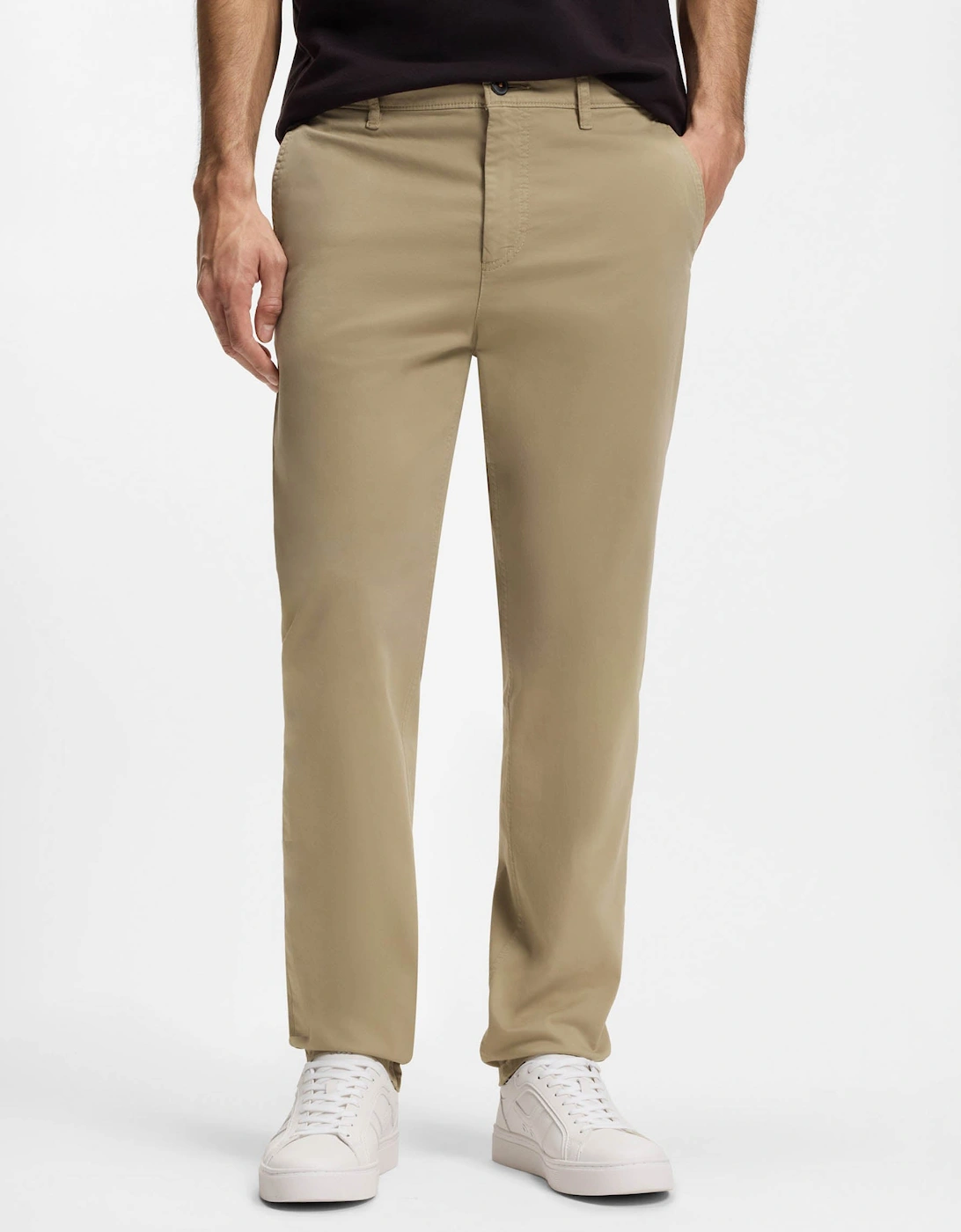 BOSS Orange Mens Tapered-Fit Chinos in Stretch-Cotton Satin - Light/Pastel Brown 239, 5 of 4