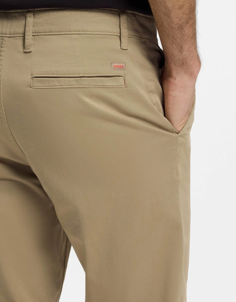 BOSS Orange Mens Tapered-Fit Chinos in Stretch-Cotton Satin - Light/Pastel Brown 239