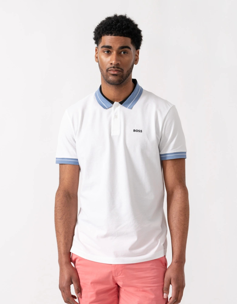BOSS Green PL_Member Mens Short Sleeve Polo Shirt - White 100