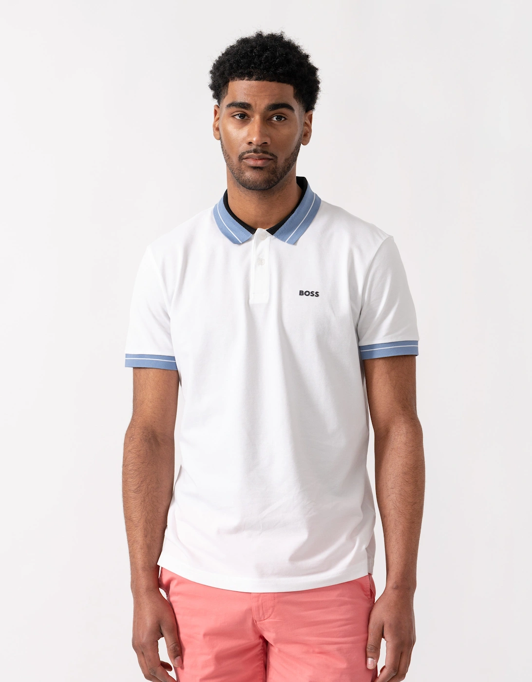 BOSS Green PL_Member Mens Short Sleeve Polo Shirt - White 100, 6 of 5