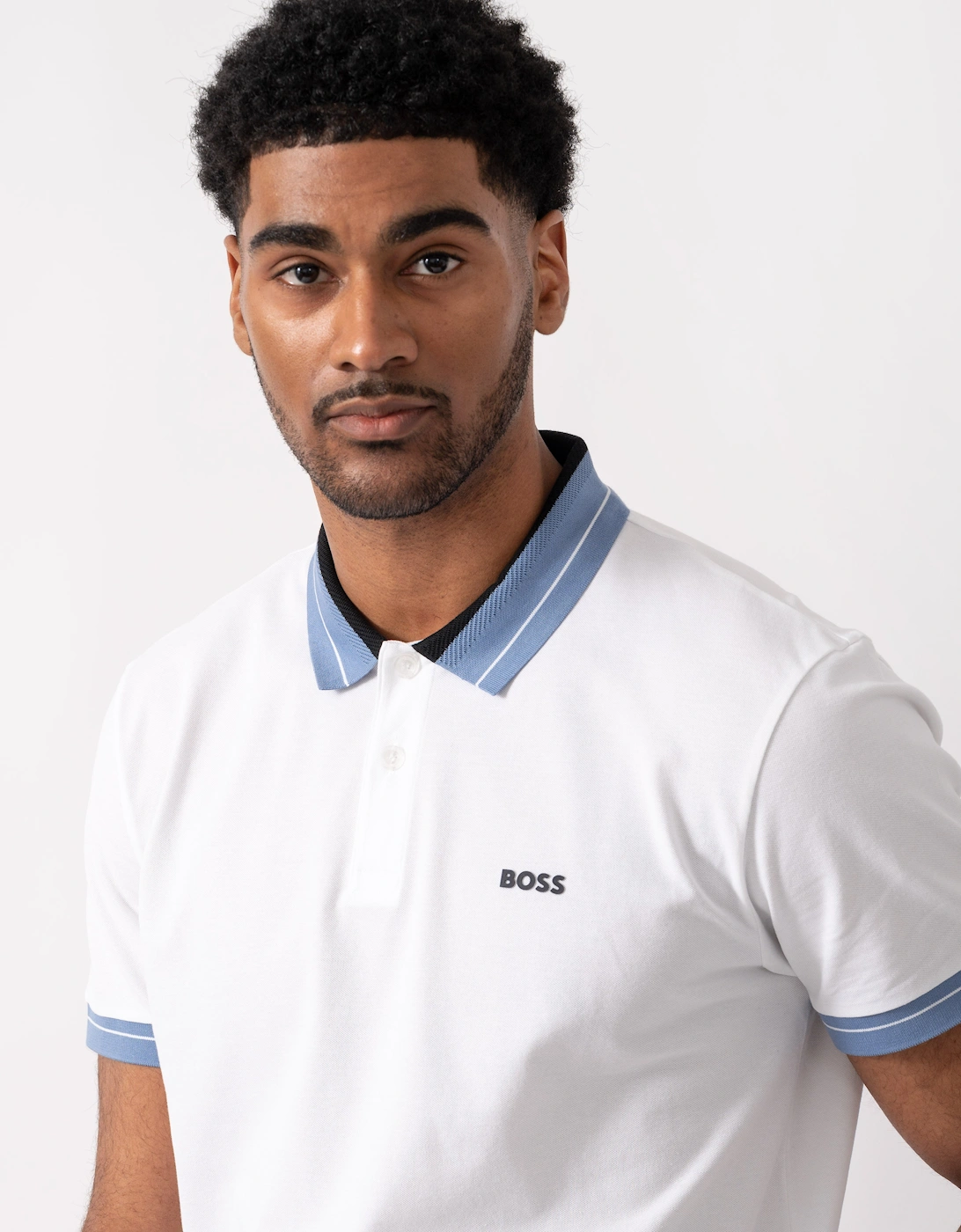 BOSS Green PL_Member Mens Short Sleeve Polo Shirt - White 100