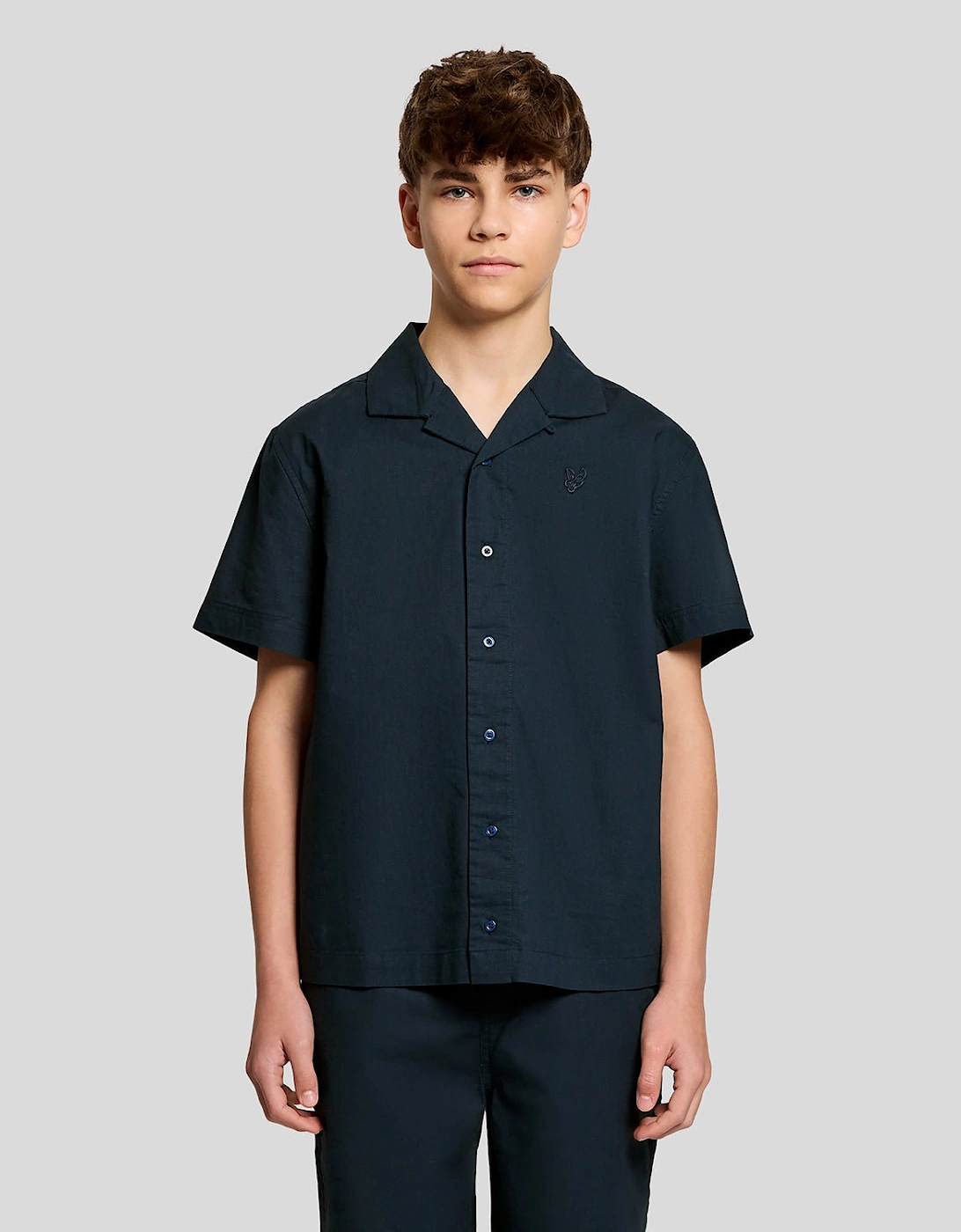Short Sleeve Linen Blend Shirt, 7 of 6