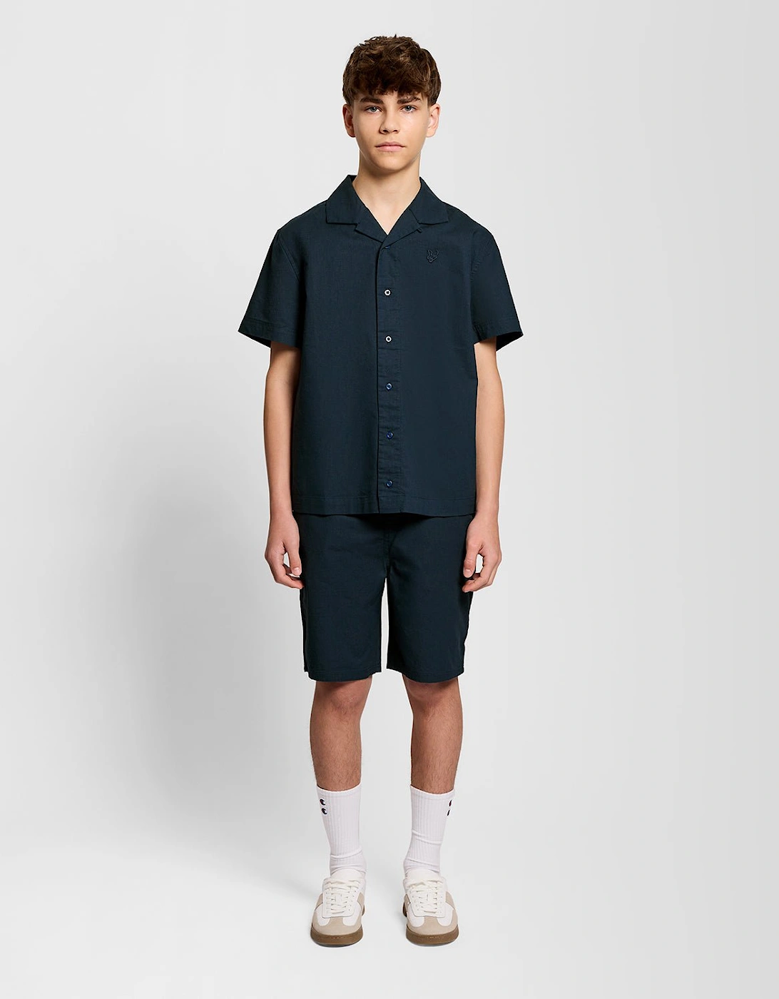 Short Sleeve Linen Blend Shirt