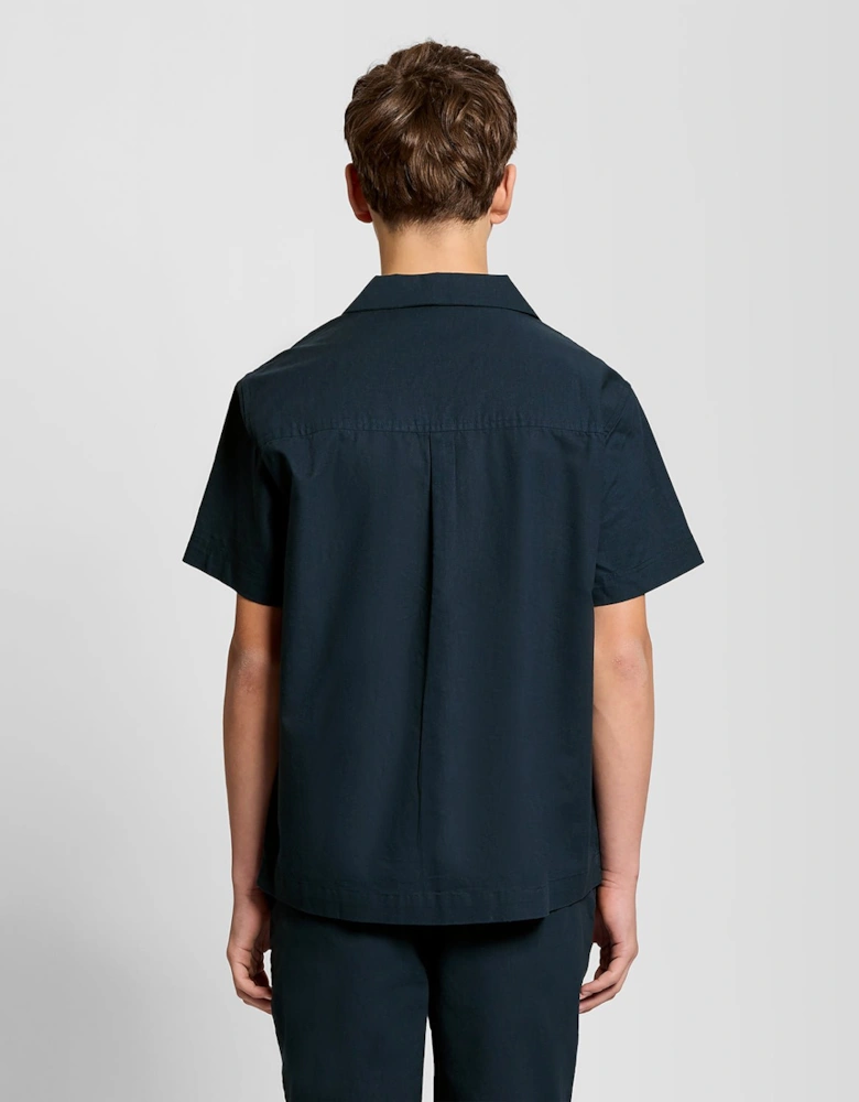 Short Sleeve Linen Blend Shirt
