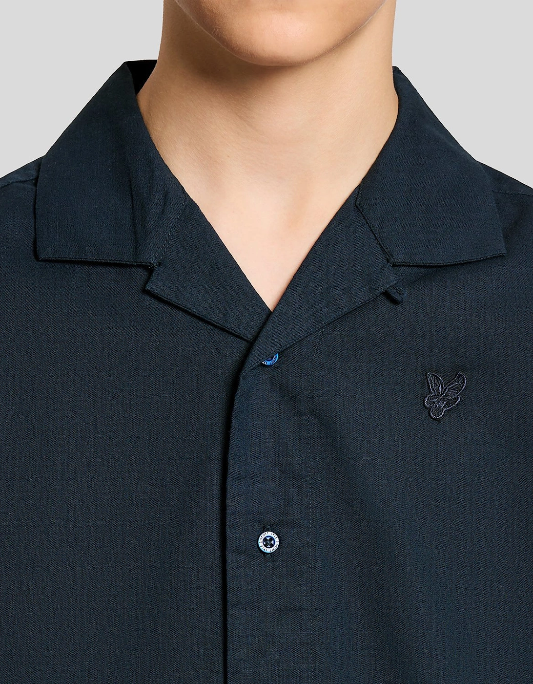 Short Sleeve Linen Blend Shirt