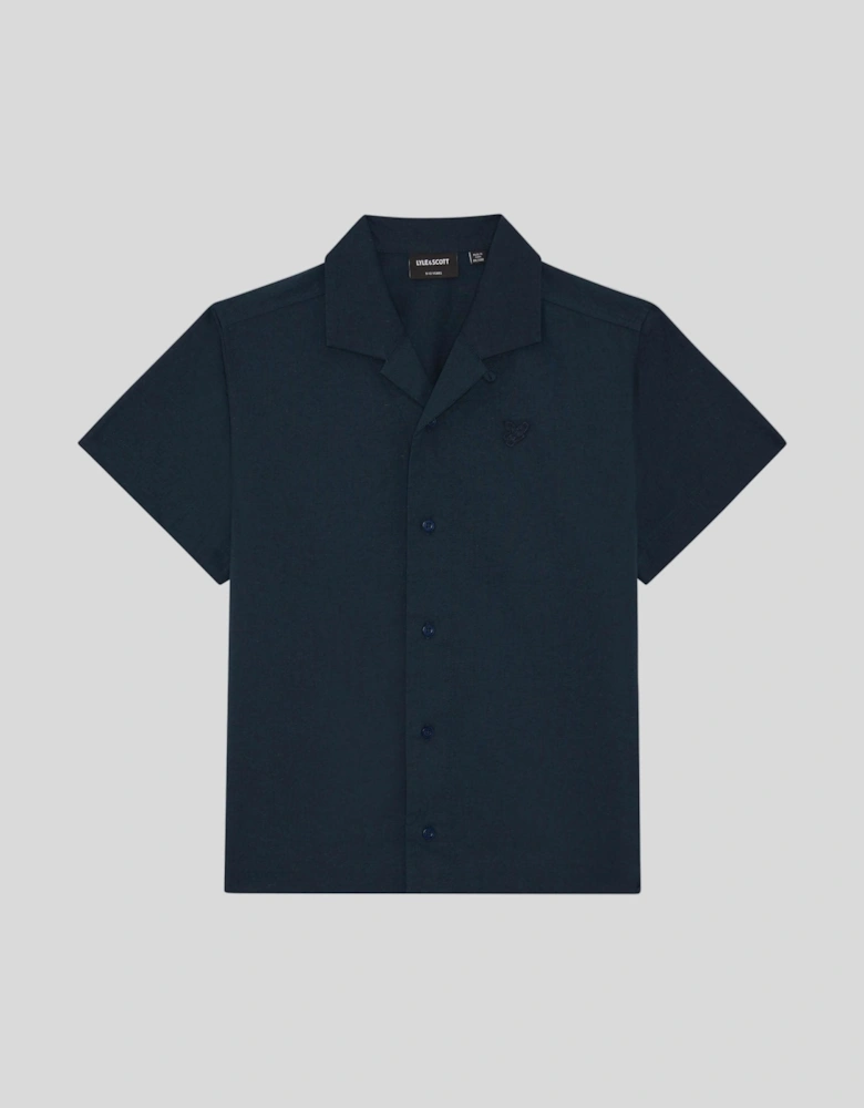 Short Sleeve Linen Blend Shirt