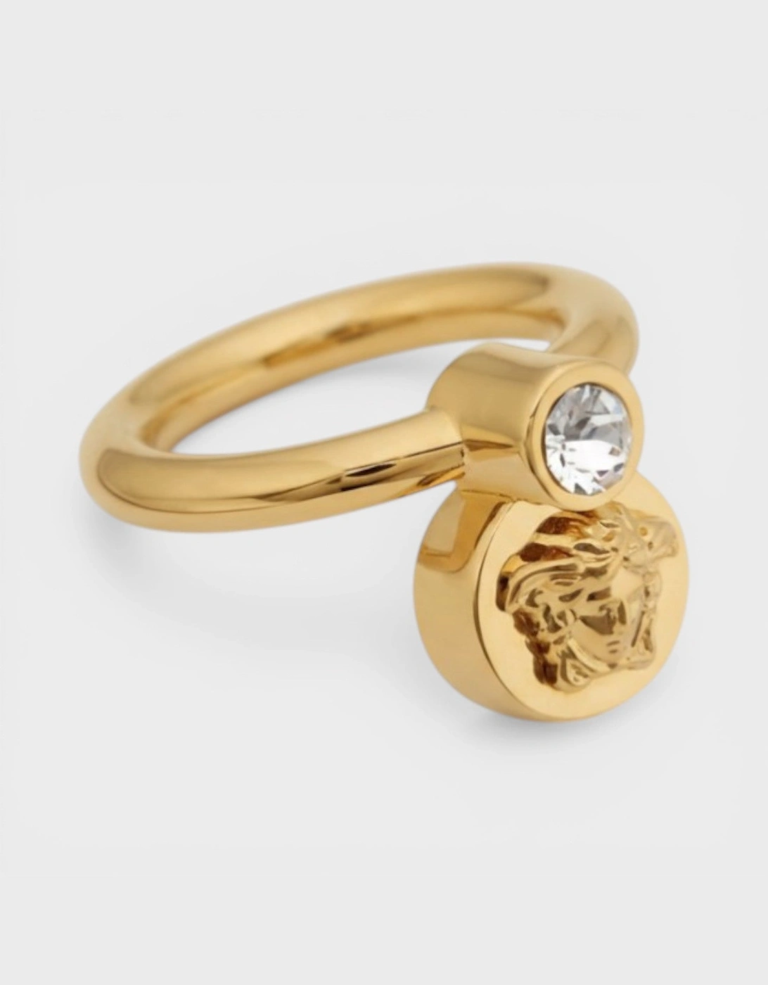 Versace Women's Medusa Head Ring Metal Strass - Size: 23.0