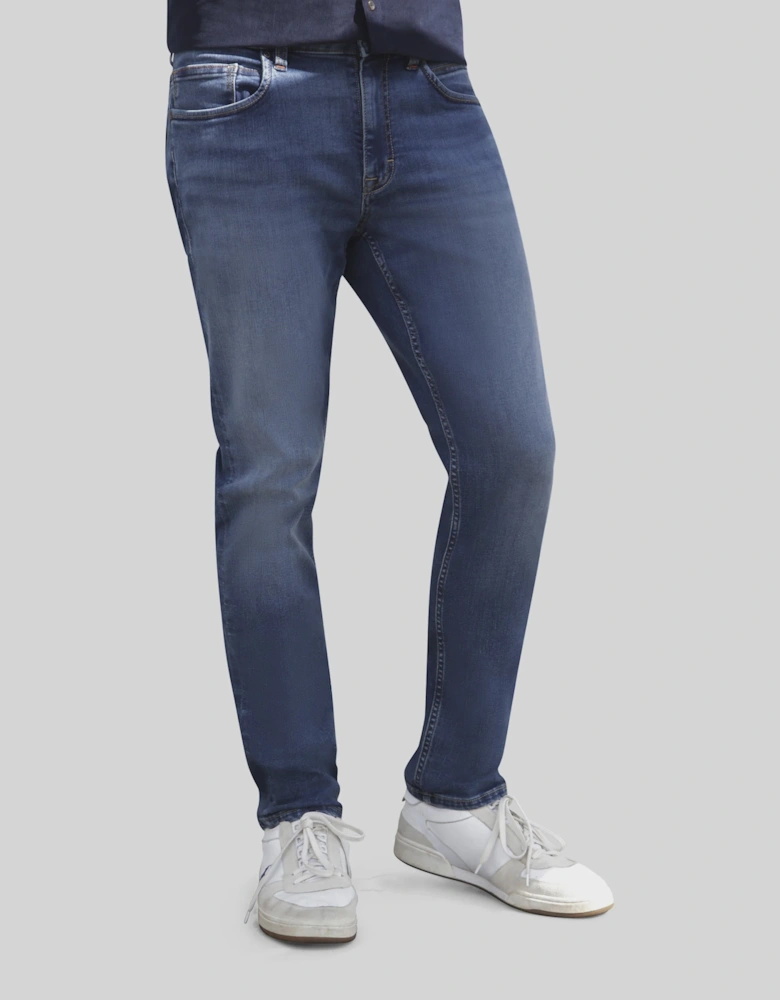 Mish Mash Ajanta Tapered Stretch Denim Jean - Mid Blue