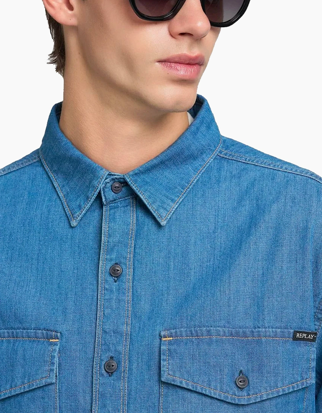 Replay Denim Shirt BLUE