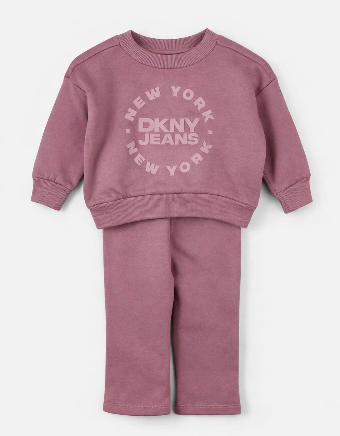 Kids Girls Purple Two Piece DKNY Tracksuit Print Design