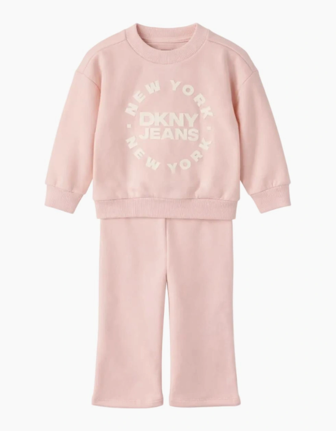 Kids Girls Pale Pink Two Piece DKNY Tracksuit