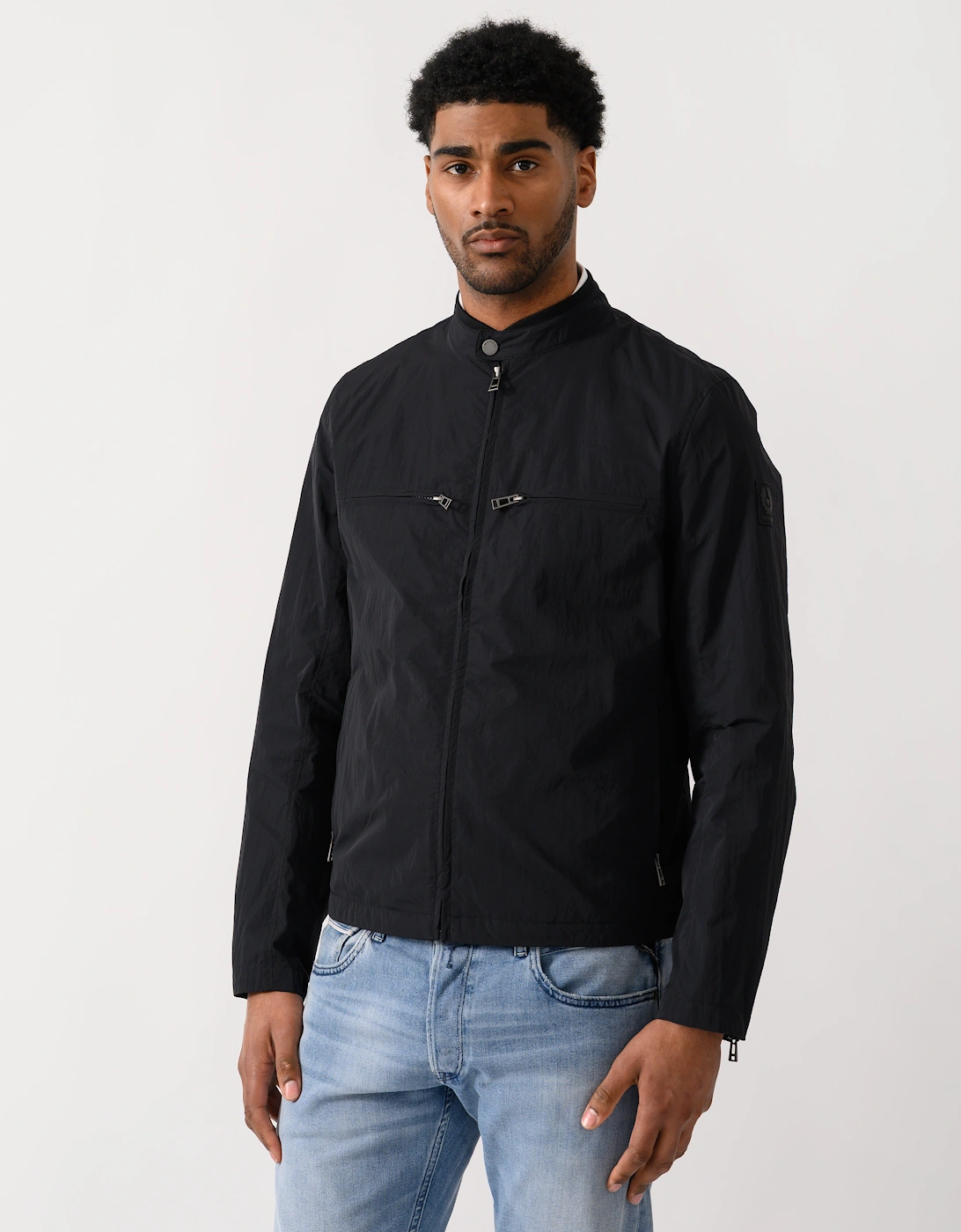 Belstaff Men's Black Grid Jacket - Size 40/Regular