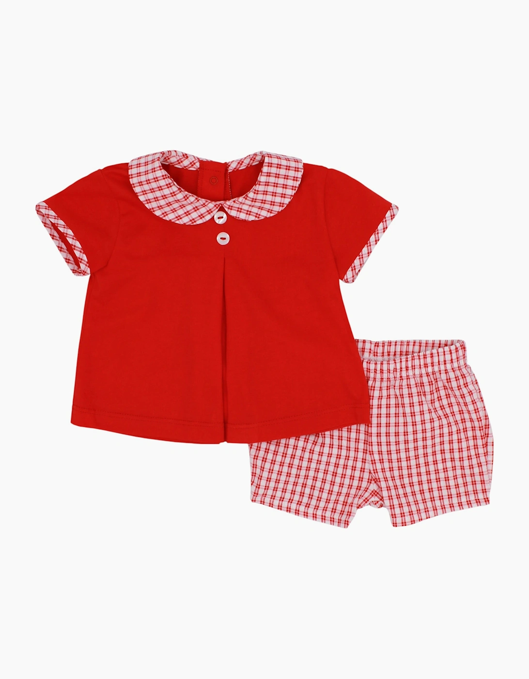 Boys Red Gingham Soft Cotton Jam Pant Set, 4 of 3