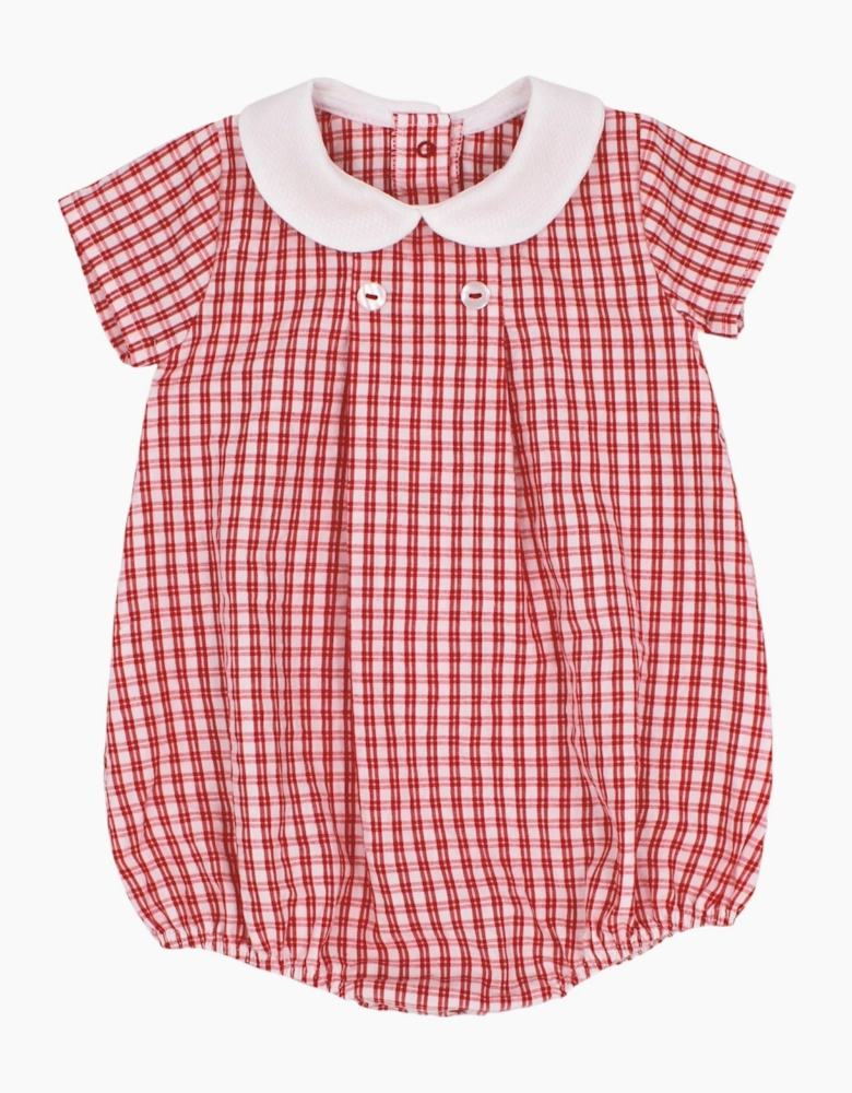Boys Red Gingham Romper