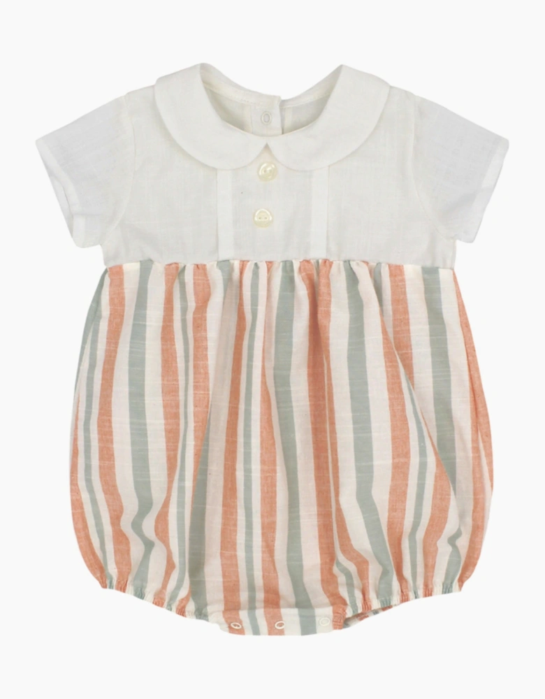 Boys Mint Green Stripe Romper