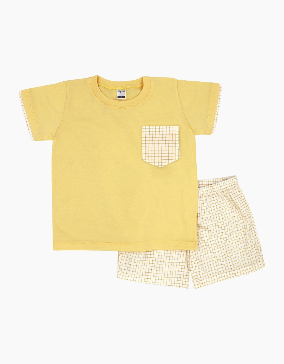 Boys Yellow Lemon Soft Cotton Short Set, 2 of 1