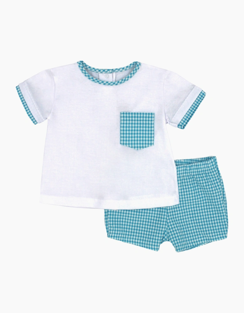 Boys Turquoise Blue Soft Cotton Jam Pant Set