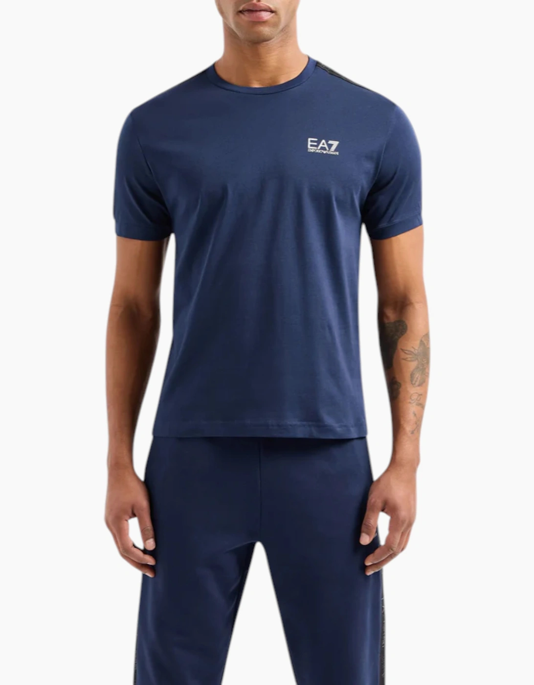 EA7 Emporio Armani Mens 3DPT35 PJ02Z Tape Logo T-Shirt